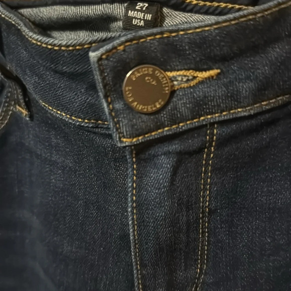 PAIGE skyline ankle peg jeans size 27 EUC dark wash premium denim emery blue - Picture 6 of 13